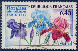 France Poste Obl Yv:1597 Mi:1664 Floralies Internationales Paris Iris (Belle Obl.mécanique) - Gebruikt