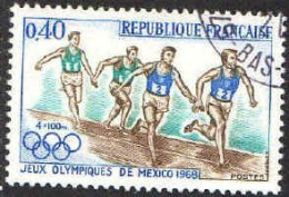 France Poste Obl Yv:1573 Mi:1638 Jeux Olympiques Mexico 4x100m (TB Cachet Rond) - Oblitérés