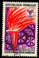 France Poste Obl Yv:1545 Mi:1612 JO Grenoble Flamme Olympique (TB Cachet Rond) - Usati