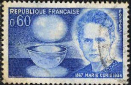 France Poste Obl Yv:1533 Mi:1600 Marie Curie 1867 1934 (cachet Rond) Taches Voir Scan - Used Stamps