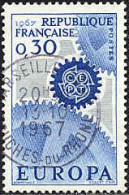 France Poste Obl Yv:1521 Mi:1578 Europa Cept Engrenages (TB Cachet à Date) 13-10-1967 - Gebraucht
