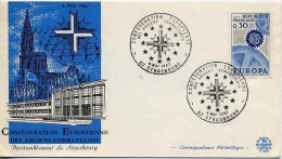 France Poste Obl Yv:1521 Mi:1578 Europa Cept Engrenages (TB Cachet à Date) Lettre Strasbourg 4-5-67 - Used Stamps