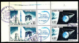 France Poste Obl Yv:1465A Mi:1531ST Lancement Du 1.satellite Français Paire (TB Cachet Rond) - Used Stamps