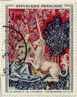 France Poste Obl Yv:1425 Mi:1492 La Dame à La Licorne Tapisserie (Beau Cachet Rond) - Usati