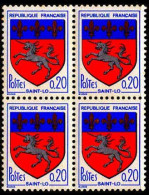 France Poste N** Yv:1510 Mi:1570 Armoiries De St-Lo Bloc De 4 - Unused Stamps