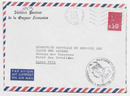 BEQUET 50C LETTRE ENTETE INSTITUT PASTEUR DE LA GUYANE FRANCAISE 973 CAYENNE 20.9.1971 - 1971-1976 Marianne (Béquet)
