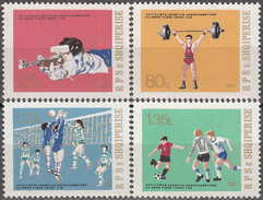 ALBANIA 1981, SPORT, SHOOTING, VOLLEYBALL, FOOTBALL, WEIGHTS, COMPLETE, MNH SERIES With GOOD QUALITY, *** - Albanie