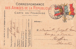 Carte Correspondance Franchise Militaire Cachet 1915 Secteur Postal 86 - Guerre De 1914-18