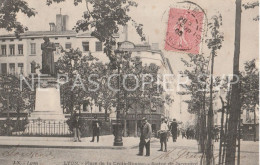 Carte Postale CPA Lyon (69004) Place De La Croix Rousse Statue De Jacquard 1905 - Lyon 4