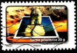 France Poste AA Obl Yv: 414 Mi:4835 Fonte Des Glaciers Ours Polaire (Lign.Ondulées) - Gebraucht