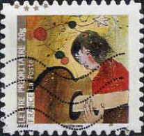 France Poste AA Obl Yv: 380 Mi:4782 Jeune Femme Avec Guitare (Lign.Ondulées) - Used Stamps