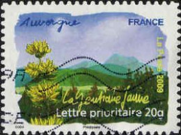 France Poste AA Obl Yv: 306 Mi:4651 Auvergne La Gentiane Jaune (Lign.Ondulées) - Oblitérés