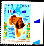 France Poste AA N** Yv: 472 Mi:4958 Indépendances Africaines Bord De Feuille - Nuovi