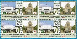 Pakistan : 70th Anniversary Pakistan-Japan Diplomatic Relation " Block Of Four " - Pakistan