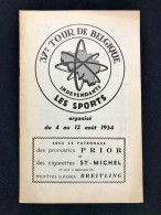 Programme De Course Courses Velo Championnat 37èm Tour De Belgique 1954   - Sport Cyclisme - Programmes