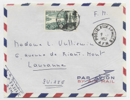 FRANCE 35FR BORDELAISE SEUL  LETTRE FM AVION  POSTE AUX ARMEES AFN 1957 POUR SUISSE GUERRE ALGERIE - 1921-1960: Periodo Moderno