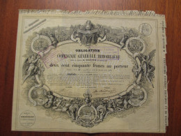 FRANCE - PARIS 1856 - Cie GENERALE IMMOBILIERE : M. MILLAUD - OBLIGATION DE 250 FRS - BELLE DECO; ETAT MOYEN - Altri & Non Classificati