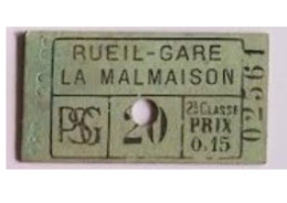 Ticket Du Tramway Du Paris Saint-Germain 1878/1935 - Other & Unclassified