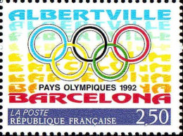 France Poste N** Yv:2760 Mi:2904 Albertville Barcelona Pays Olympiques (Thème) - Winter 1992: Albertville
