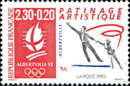 France Poste N** Yv:2633 Mi:2757 Albertville 92 Patinage Artistique (Thème) - Figure Skating