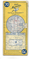 CARTE ROUTIERE MICHELIN FRANCE REF 70 BEAUNE EVIAN - Wegenkaarten