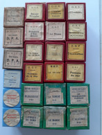 LOT DE 24 FILMS AVEC BOITE  -  DIVERS THEMES  -  AFRIQUE  -  POISSONS  -  AUTOMOBILE  -  LEGENDES ANTIQUES  - - 35mm -16mm - 9,5+8+S8mm Film Rolls