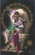 COUPLES, LOVERS, FLOWERS, ELEGANT MAN AND WOMAN, FRANCE, POSTCARD - Paare