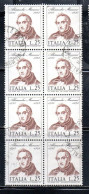 ITALIA REPUBBLICA ITALY REPUBLIC 1973 CENTENARIO MORTE DI ALESSANDRO MANZONI DEATH BLOCCO BLOCK LIRE 25 USATO USED - 1971-80: Oblitérés