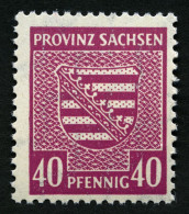 PROVINZ SACHSEN 84Xa **, 1945, 40 Pf. Dkl`lilarosa, Wz. 1X, Pracht, Gepr. Schulz, Mi. 40.- - Autres & Non Classés