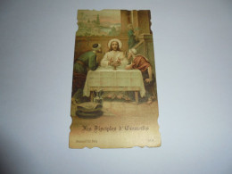 Les Disciples D'Emmaüs Boumard Fils Paris France Image Pieuse Religieuse Holly Card Religion - Imágenes Religiosas