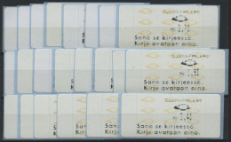 FINNLAND A 12.6 S3,5 **, Automatenmarken: 1993, Sano Se Kirjeessä..., 2 Tastensätze, Pracht, Mi. 96.- - Gebraucht