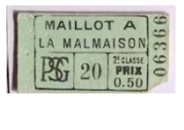 Ticket Du Tramway Du Paris Saint-Germain 1878/1935 - Otros & Sin Clasificación