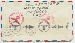 USA ETATS UNIS ENTIER PA 6C +24C LETTRE COVER AIR MAIL NEW YORK 1941 TO VICHY ALLIER CENSURE NAZI - Oorlog 1939-45