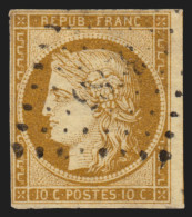 N°1, Cérès 1850, 10c Bistre-jaune, Oblitéré Petits Chiffres - TB D'ASPECT - 1849-1850 Ceres