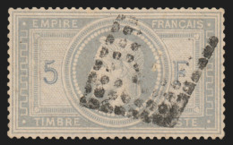 N°33, Napoléon Lauré, 5fr Gris-violet, Oblitéré - TB D'ASPECT - 1863-1870 Napoleon III With Laurels