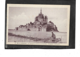 50-LE MONT-SAINT-MICHEL- Beau Plan Animé D'un " PECHEUR De CREVETTES " Posant Ses NASSES - Le Mont Saint Michel