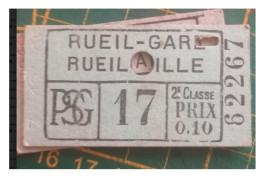 Ticket Du Tramway Du Paris Saint-Germain 1878/1935 - Other & Unclassified