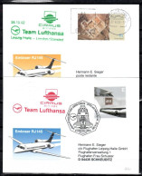 2002 Leipzig - London - Leipzig  Lufthansa First Flight, Erstflug, Premier Vol ( 2 Cards ) - Sonstige (Luft)