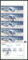 PA N°150 - 5F20 4EME ANNIVERSAIRE DE L'ANNEE GEOPHYSIQUE-  BLOC DE 5 - TRIPTYQUES - COIN DATE 24.9.98 SIGNE DES MEMBRES - Used Stamps