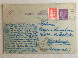 Republique Francais France - 1934 Paris Bucuresti Romania Used Postcard - Briefe U. Dokumente