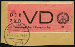 DIENSTMARKEN D VD 1A BrfStk, 1965, 20 Pf. Bräunlichrot/schwarz, Gezähnt 91/2, Normale Zähnung, Pracht, Mi. (35.-) - Other & Unclassified