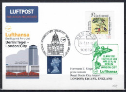 2001 Berlin - London   Lufthansa First Flight, Erstflug, Premier Vol ( 1 Card ) - Other (Air)