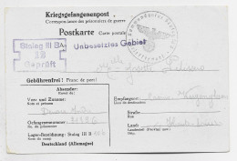 STALAG POSTKARTE 22.1.1941 POUR HAUTE LOIRE + CENSURE AIGLE NAZI KOMMANDATUR STALAG - WW II