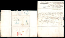 Madrid - Prefilatelia - PE 19A-I - Carta A Lugo + Porteo Azul "9" - ...-1850 Vorphilatelie