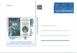 CDV 273 Slovakia Best Slovak Stamp Of 2016 Jessenius Jeszensky Barn Owl - Médecine