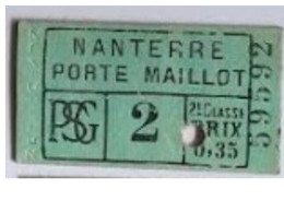 Ticket Du Tramway Du Paris Saint-Germain 1878/1935 - Andere & Zonder Classificatie