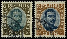 ISLAND 97/8 O, 1920, 2 Und 5 Kr. König Christian X, 2 Prachtwerte, Mi. 48.- - Andere & Zonder Classificatie