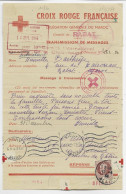 MESSAGE CROIX ROUGE PETAIN 1FR50 VICHY ALLIER 12.4.1944 RABAT MAROC - Rotes Kreuz