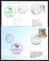 2000 Rome & San Marino - Frankfurt   Lufthansa First Flight, Erstflug, Premier Vol ( 2 Cards ) - Otros (Aire)