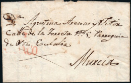 Madrid - Prefilatelia - PE 26R - Carta A Murcia - ...-1850 Vorphilatelie